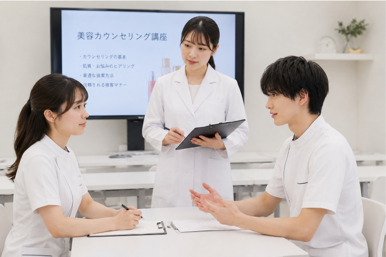 化粧品講座の授業風景
