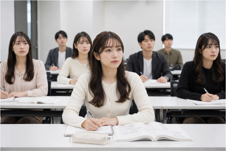 美容皮膚科学の授業風景