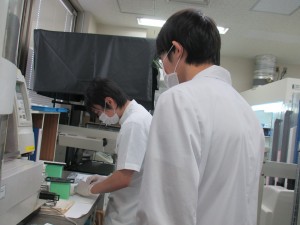 実習生検査見学中